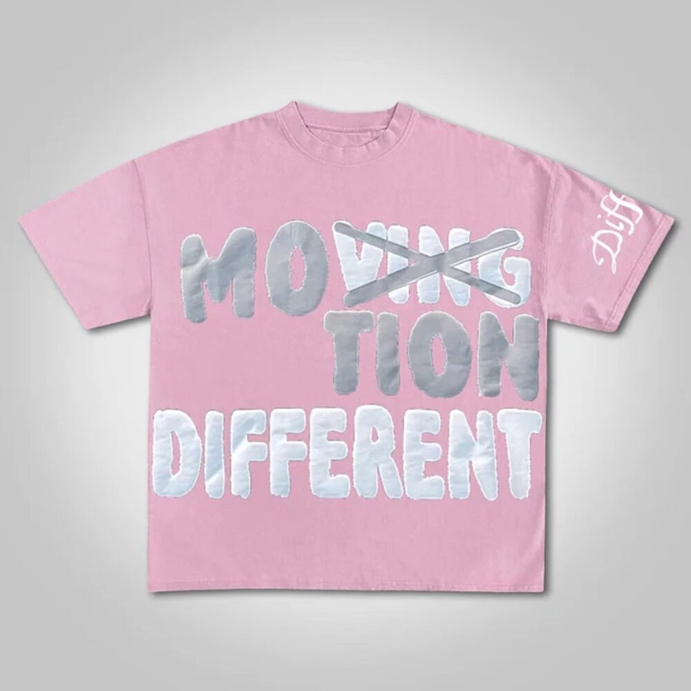 NEW Vintage Motion Different Graphic Short Sleeve T-Shirt in Pink Size S…